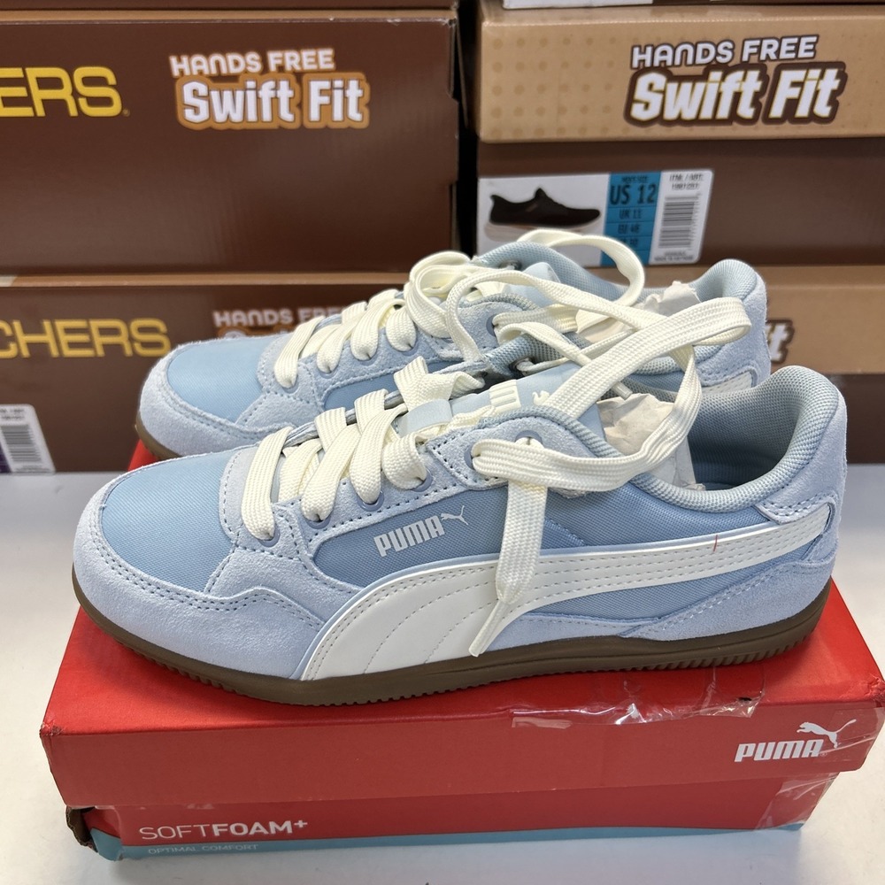 Puma Sneakers Women Size 7 Blue Softfoam Gum Sole 0440
